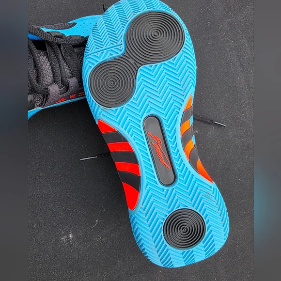 Blue and Black Adidas Don Issue 5 with Red Accents In Size 6.5 Y/Men (Like New) - Picture 8 of 16